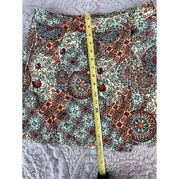 Athleta Skorts Orange Blue Geometric Patterned Women's Size 8 - Picture 4 of 12